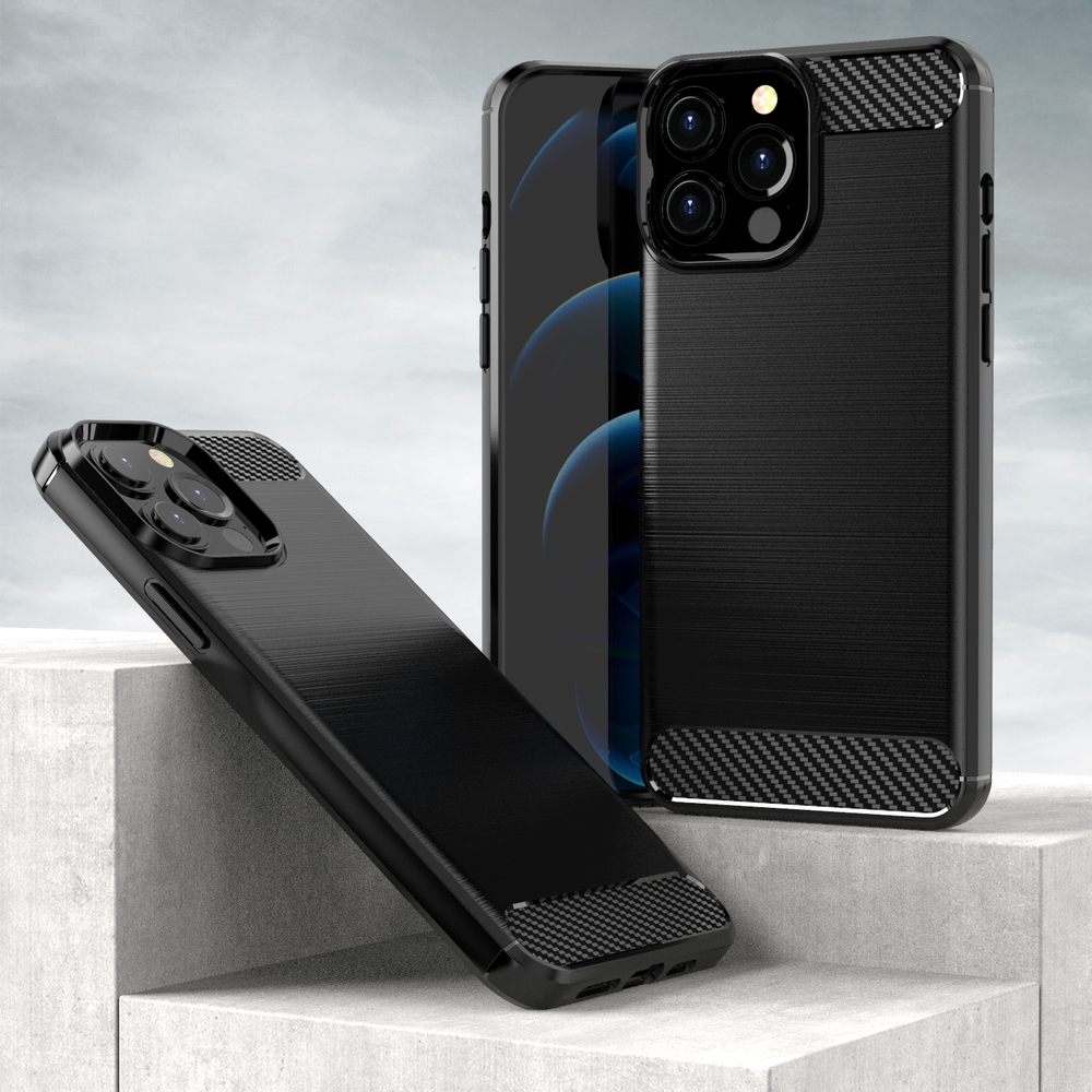 Capa Carbon Shield TPU para Apple iPhone 13 Pro - preto