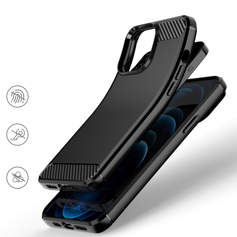 Capa Carbon Shield TPU para Apple iPhone 13 Pro - preto