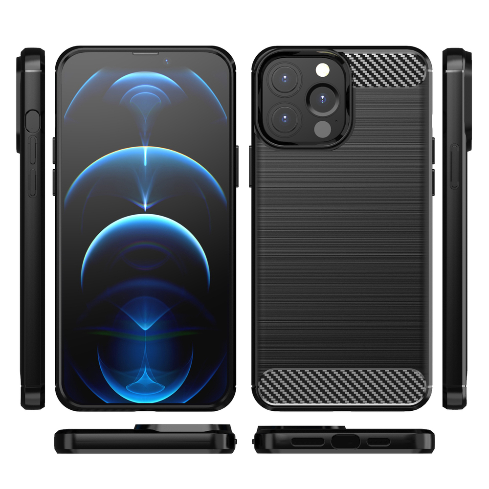 Capa Carbon Shield TPU para Apple iPhone 13 Pro - preto