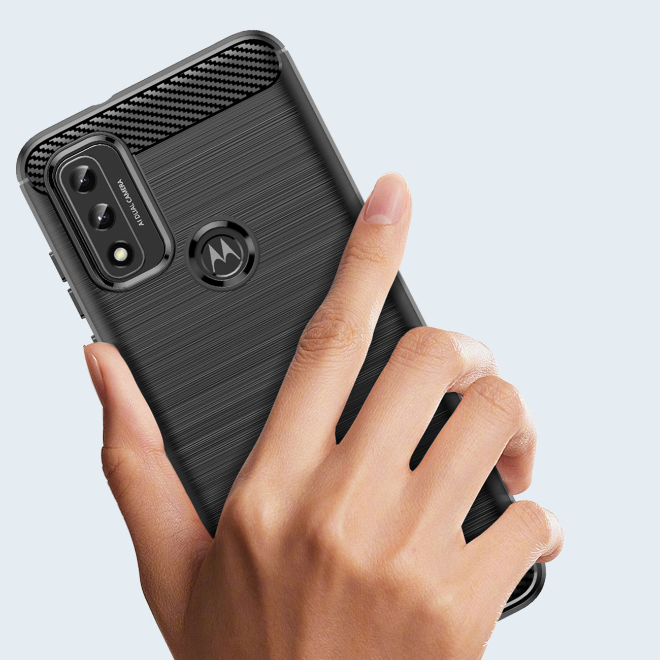 Capa Carbon Shield TPU para Motorola Moto G Play 2023 - preto