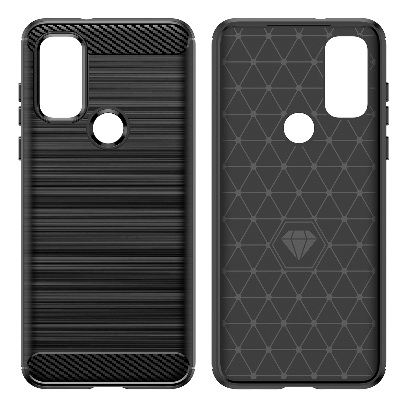 Capa Carbon Shield TPU para Motorola Moto G Play 2023 - preto