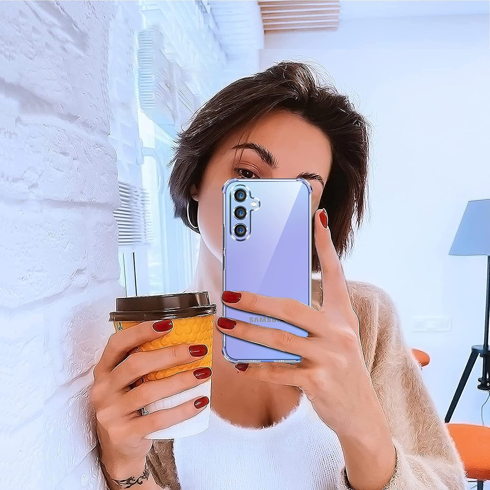 Capa de silicone com bordas reforçadas para Realme C75 - transparente