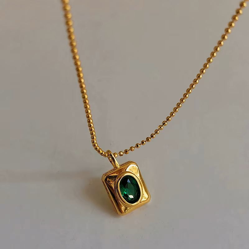 Colar MD-38974 - Dourado / Verde