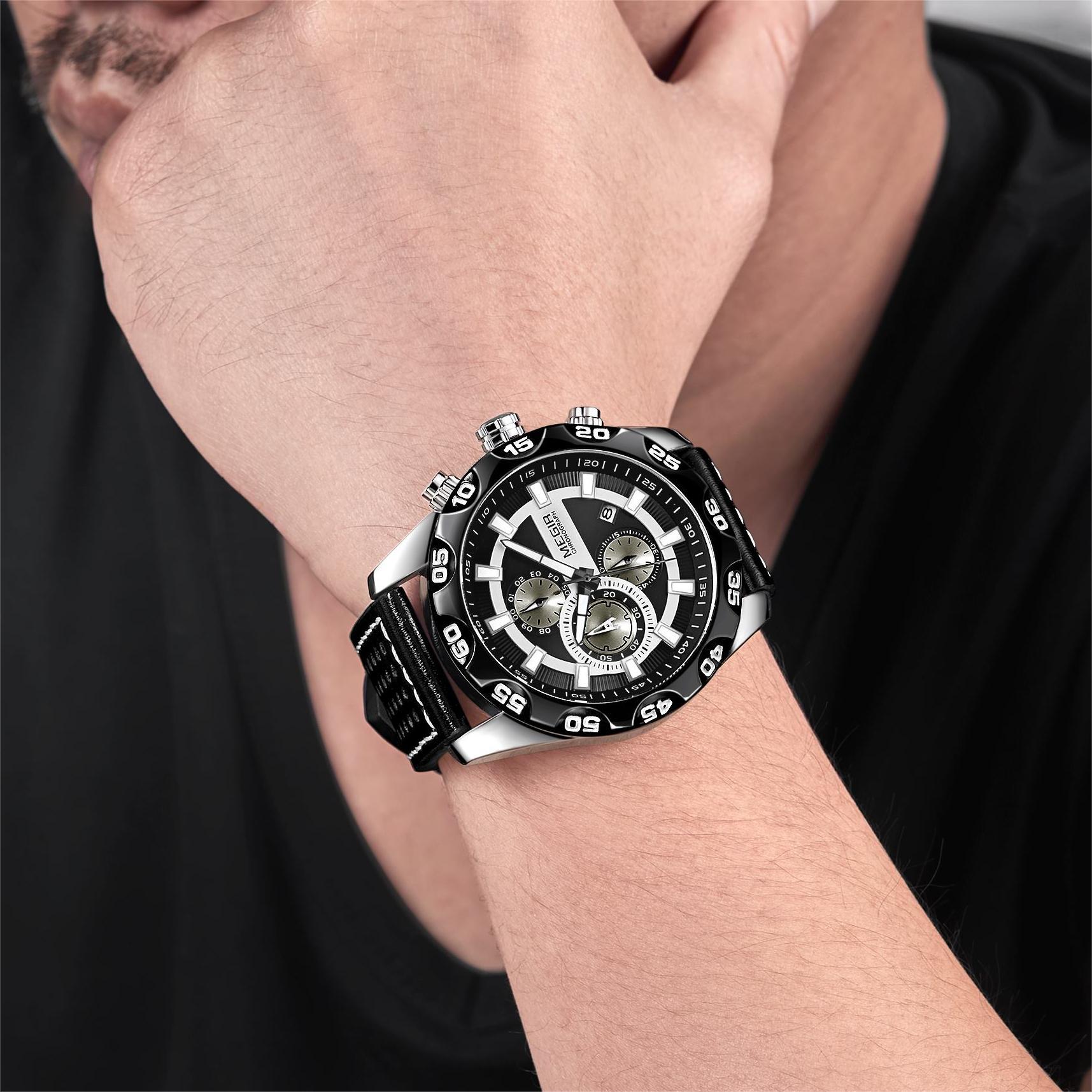 Relógio MEGIR LU-38539 - Preto / Prateado