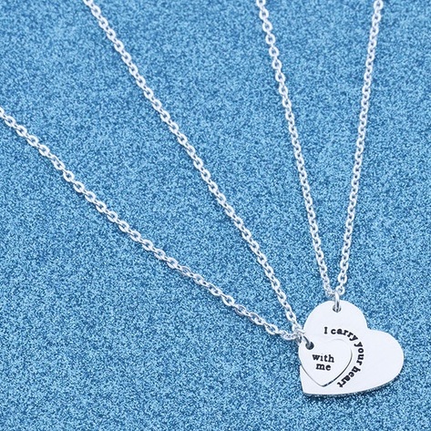 Colares Duo Heart - Prateado