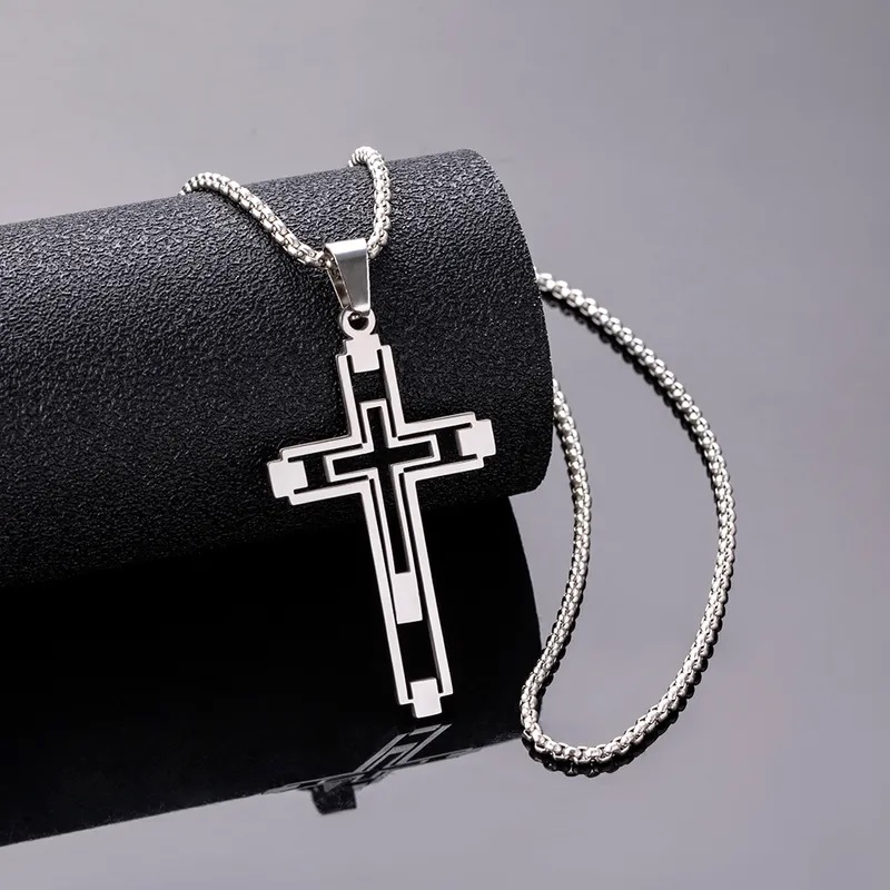 Colar EM-34152 Cross - Preto
