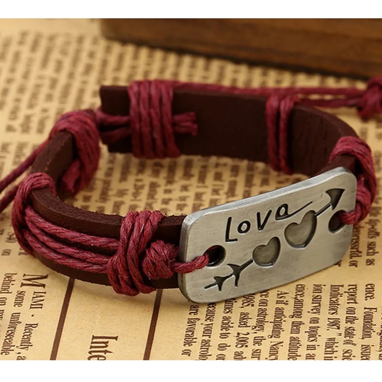 Pulseira Heart Arrow - Castanho escuro