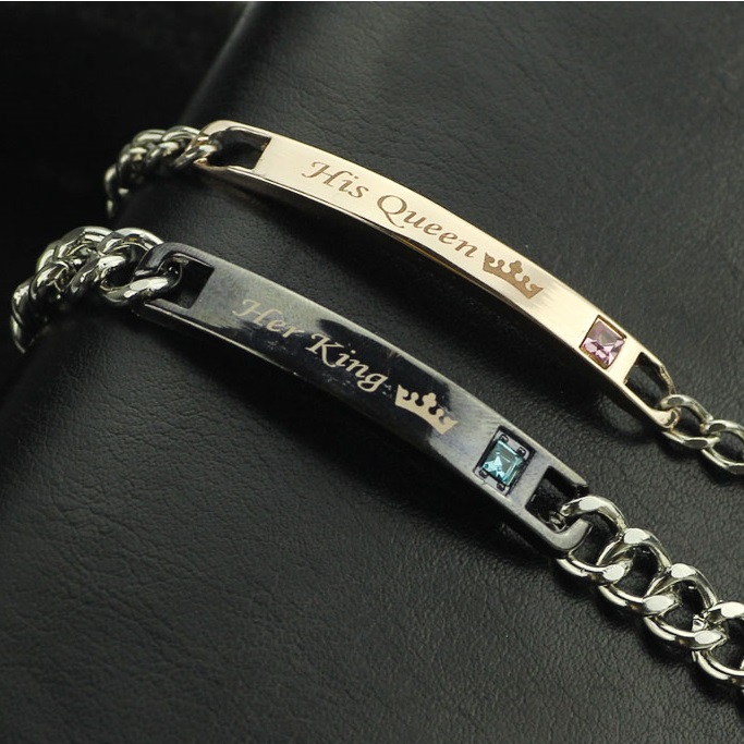 Pulseira His Queen - Prateada/Dourada/Rosa
