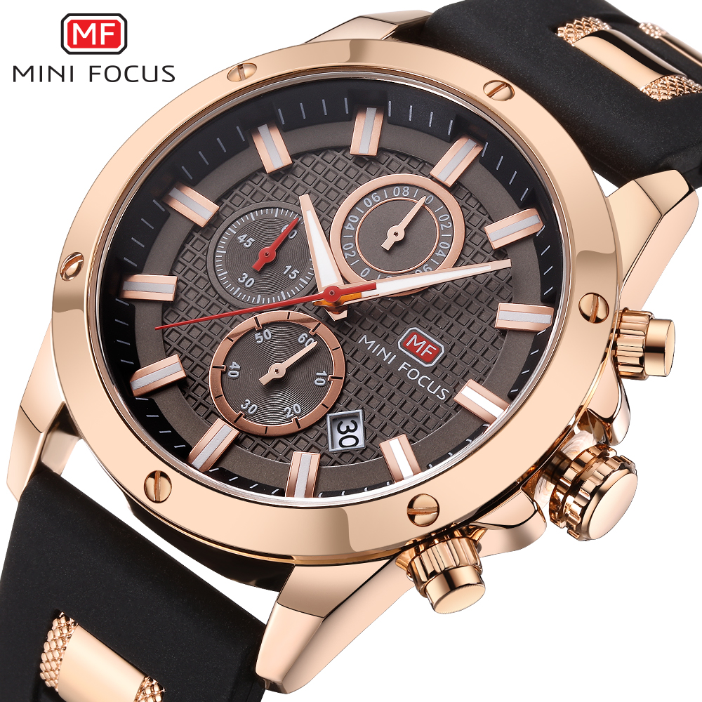 Relógio Mini Focus LU-23866 - Preto / Rosa Dourado