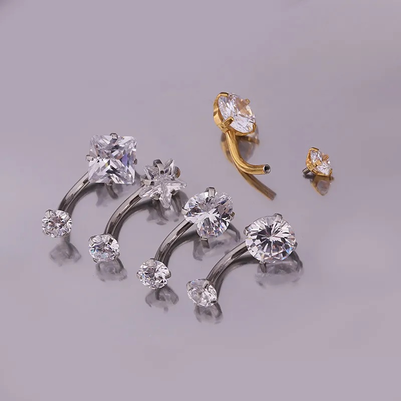 Brinco piercing LI-23610 - Prateado / Coração
