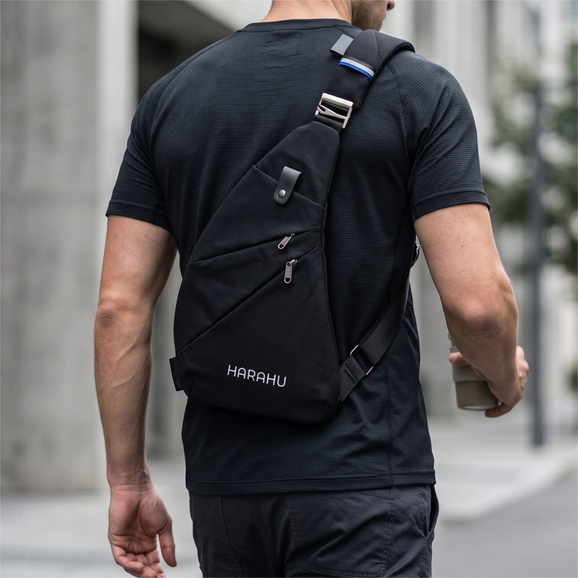 Bolsa Crossbody Masculina HARAHU Flow - Cinzenta