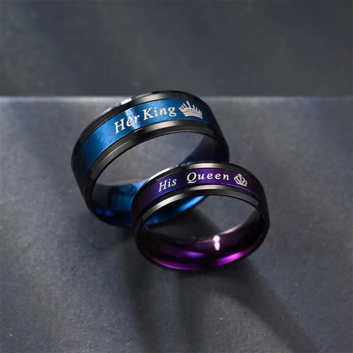 Anel My Queen - Preto / Roxo / 65mm