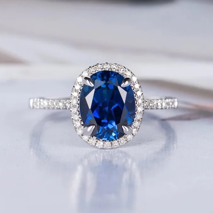Anel RO-35617 Blue - Prata / Azul / 62mm