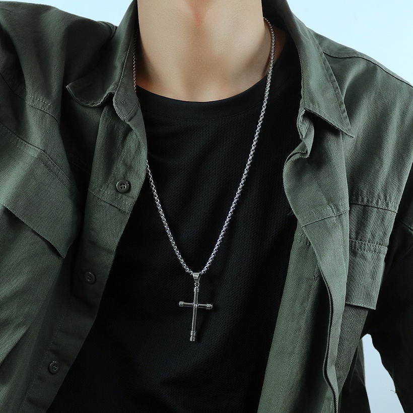 Colar SC-22857 - Preto / Prateado