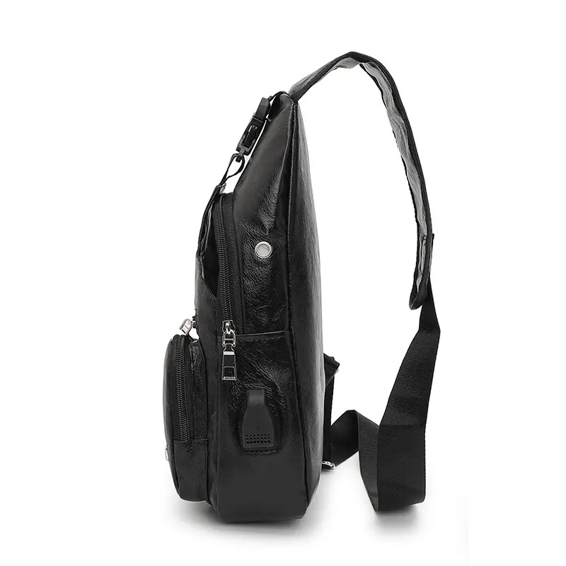 Bolsa de ombro com carregamento USB HU-25622 - Preta