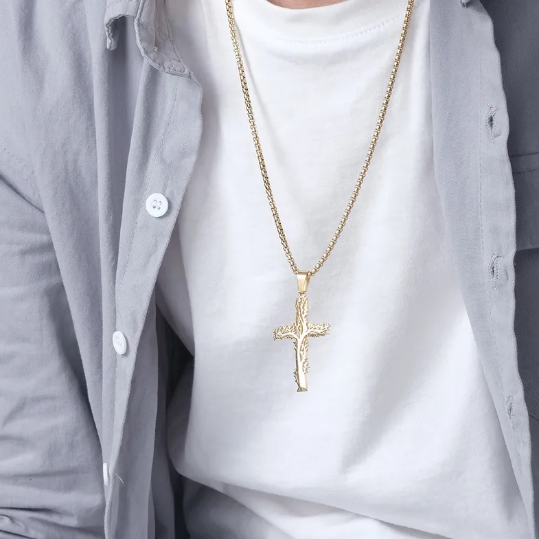 Colar Tree Cross - Preto
