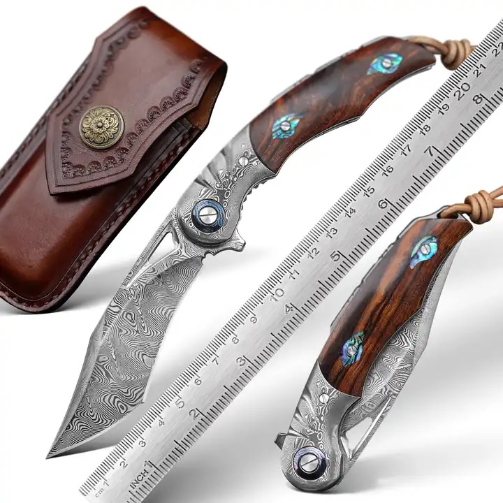 Faca de caça dobrável HARAHU YU-29044 - Castanha