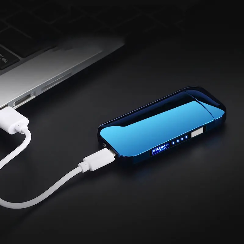 Isqueiro elétrico recarregável com carregamento USB SH-25703 - Preto / Mate