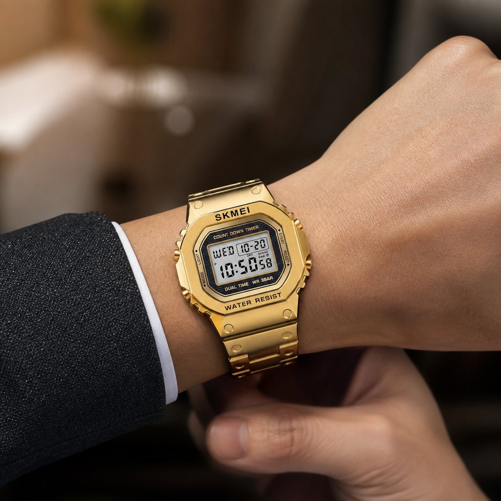 Relógio SKMEI NE-23808 - Dourado