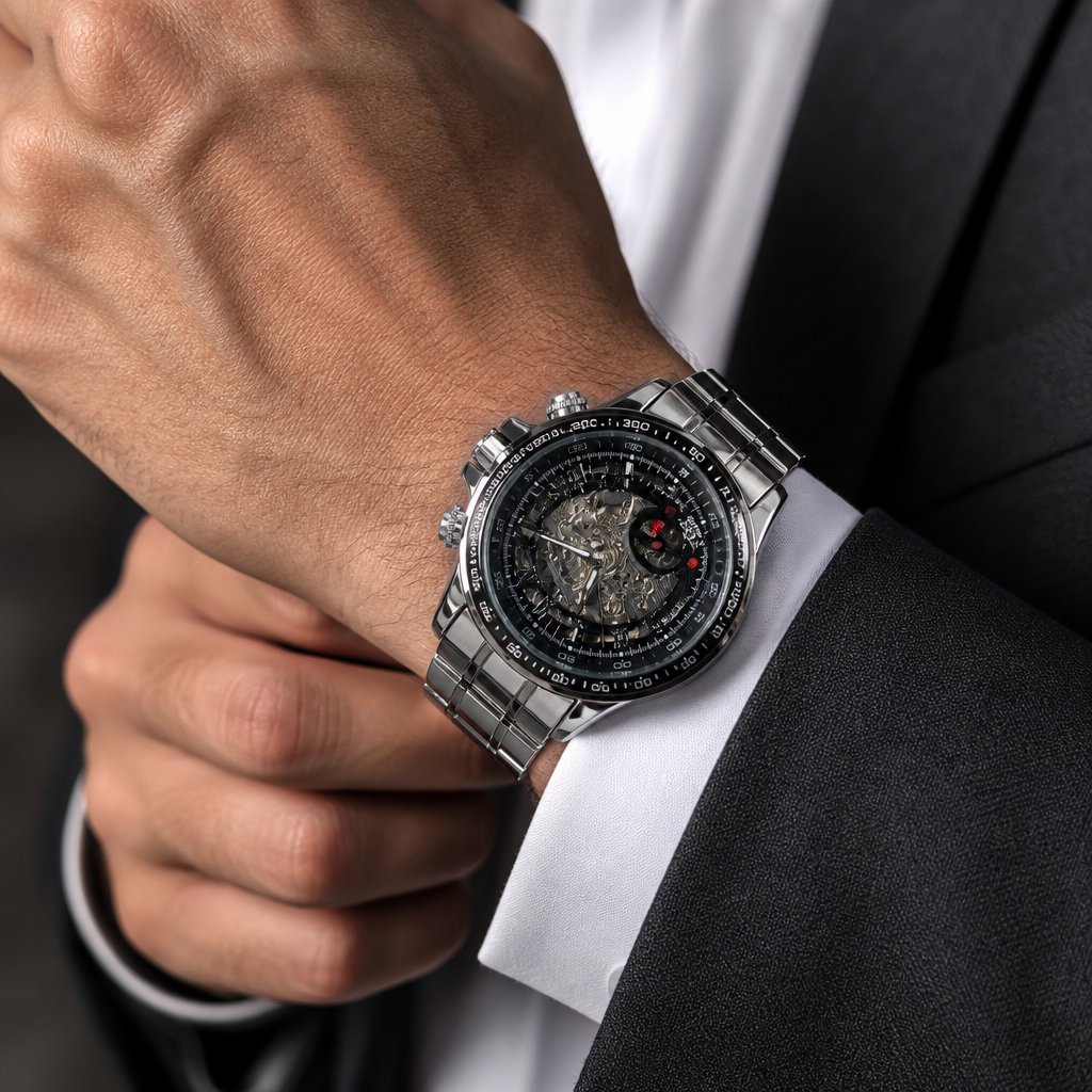 Relógio Masculino BO-3053 - Prata / Preto