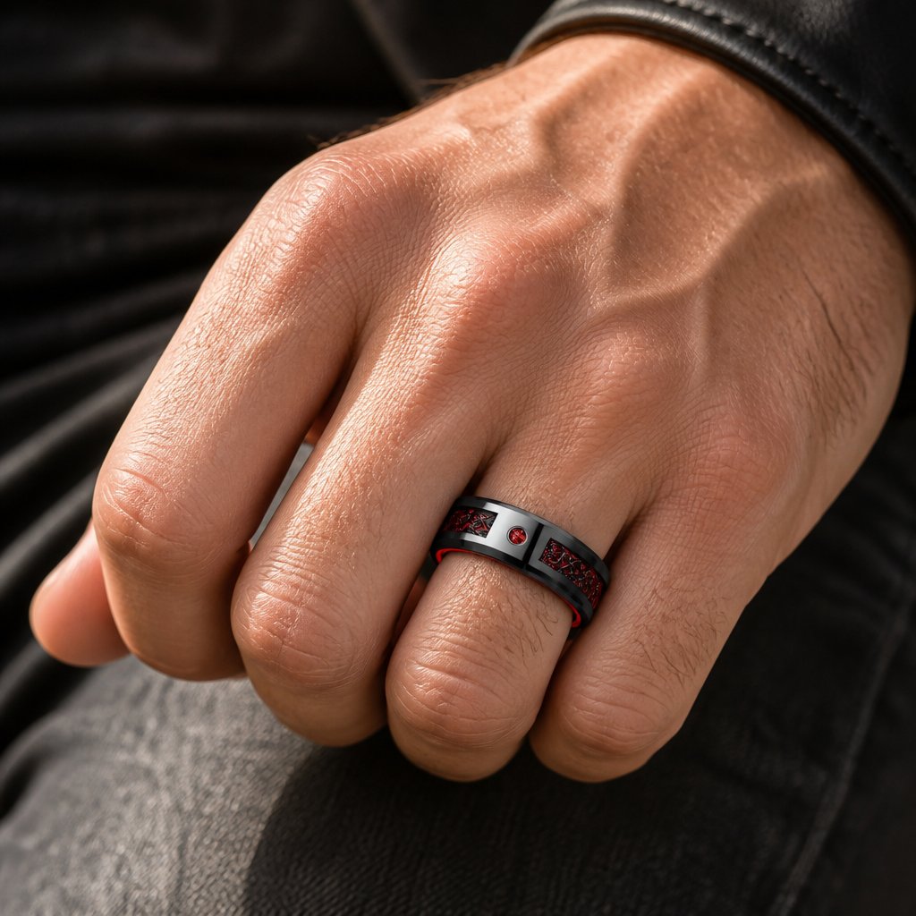 Anel GA-31885 - Preto / Vermelho / 49mm