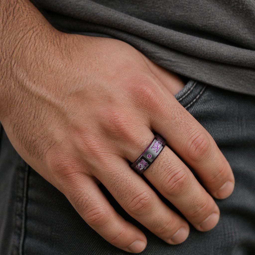 Anel GA-31916 - Preto / Roxo / 52mm