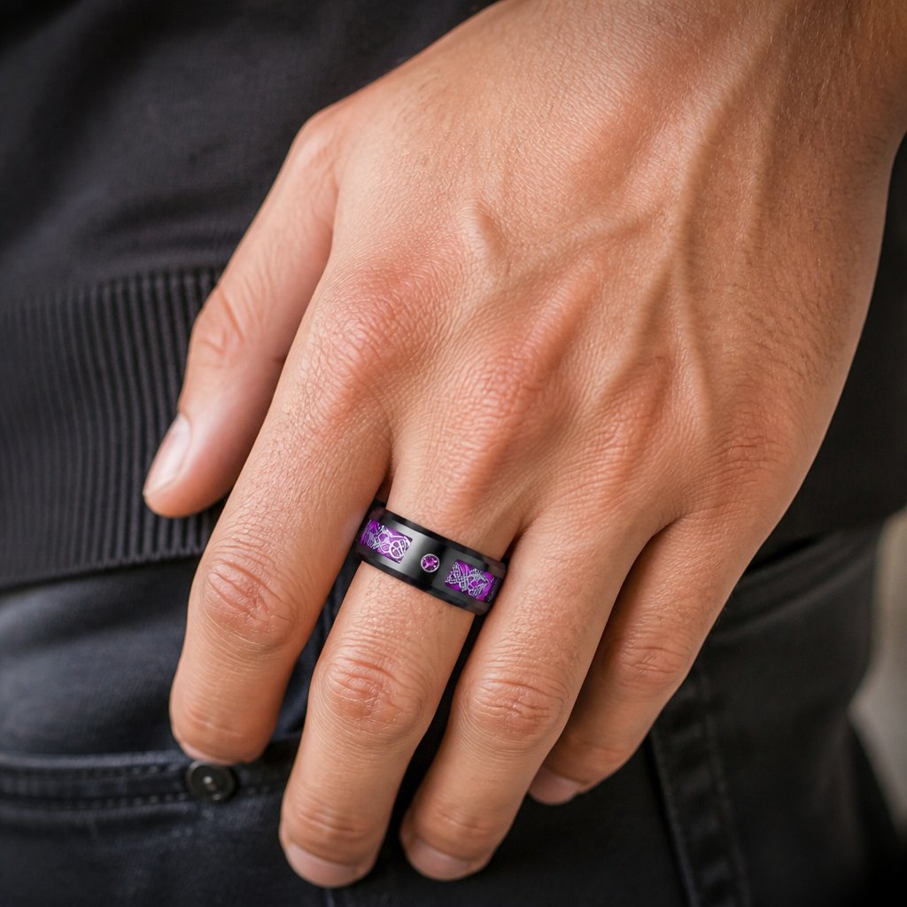 Anel GA-31917 - Preto / Roxo / 55mm