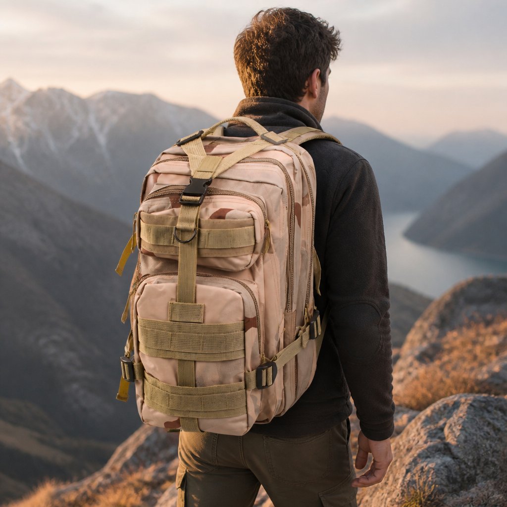 Mochila tática 30L - Castanho